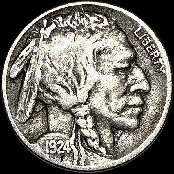 1924-S Nickel Buffalo Five Cents LIGHTLY CIRCULATED