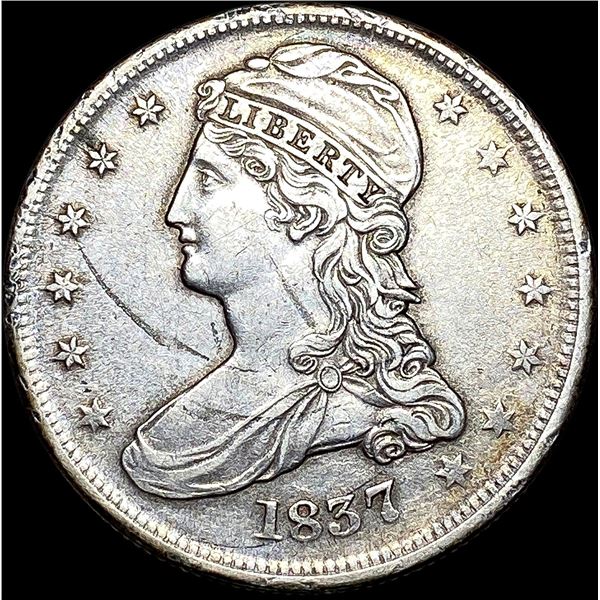 1837 Capped Bust Half Dollar NEARLY UNCIRCULATED