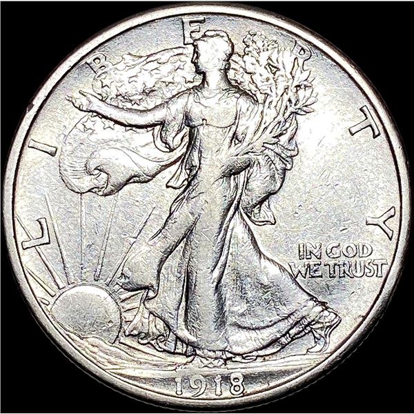 1918-S Walking Liberty Half Dollar NEARLY UNC