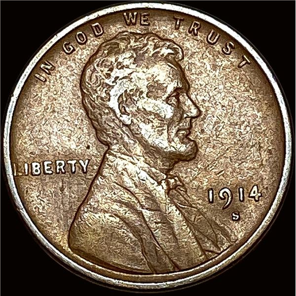 1914-S Lincoln Wheat Cent LIGHTLY CIRCULATED