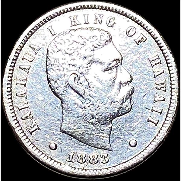 1883 Silver Dime Hawaii Kalakaua I NEARLY UNCIRCULATED