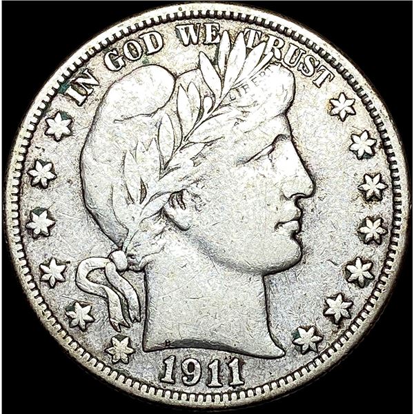 1911 Silver Barber Half Dollar ABOUT UNCIRCULATED