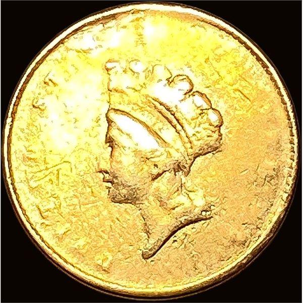 1855 Gold $1 Indian TY2 NICE CIRC