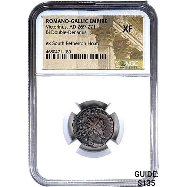 Romano Gallic Victorinus, AD 269-271 BI DBL Denarius NGC XF