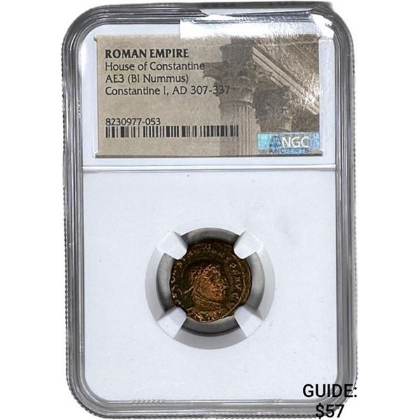 Roman Constantine I, AD 307-337 AE3 BI Nummus NGC