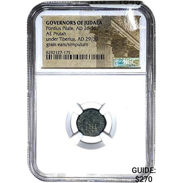 Judaea Pontius Pilate, AD 26-36 AE Prutah NGC