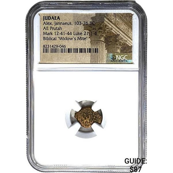 Judaea Alex. Jannaeus, 103-76 BC AE Prutah NGC
