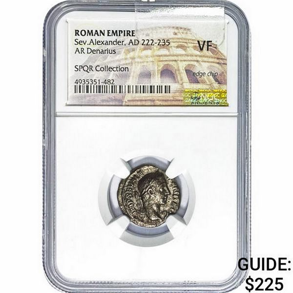 Roman Sev. Alexander, AD 222-235 Silver Denarius NGC