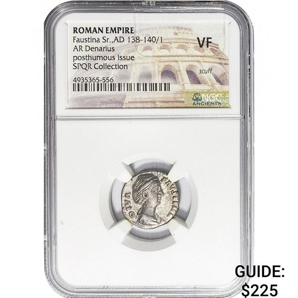 Roman Faustina Sr. AD 138-140/1 Silver Denarius