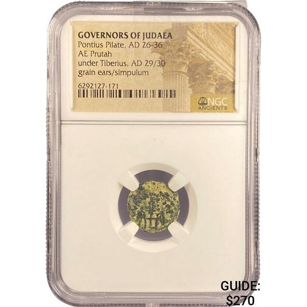 Judaea Pontius Pilate, AD 26-36 AE Prutah NGC
