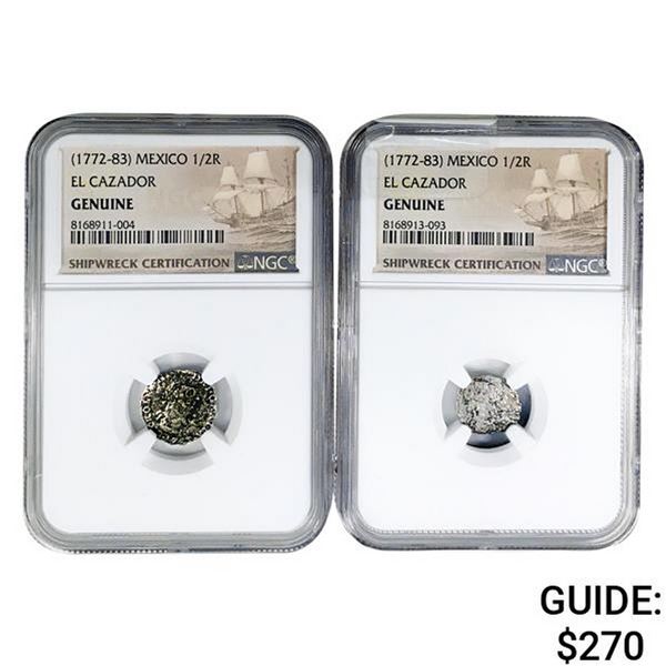 1772-1783 AD [2] El Cazador Silver 1/2 Reales NGC