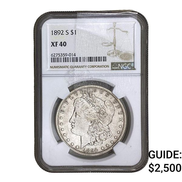 1892-S Morgan Silver Dollar NGC XF40