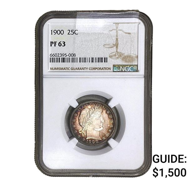 1900 Barber Quarter NGC PF63