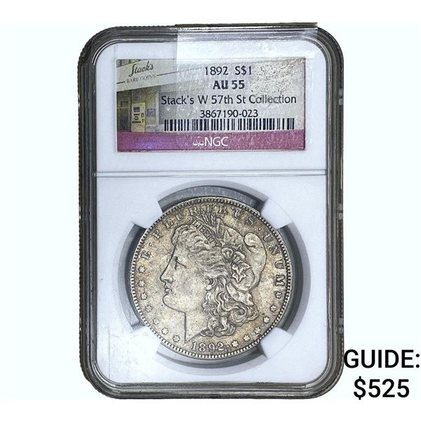 1892 Morgan Silver Dollar NGC AU55