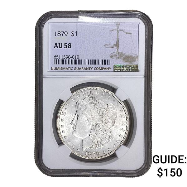 1879 Morgan Silver Dollar NGC AU58