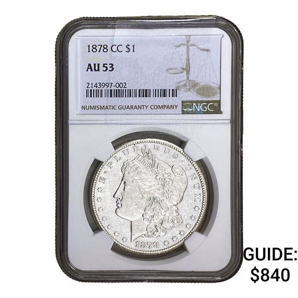 1878-CC Morgan Silver Dollar NGC AU53
