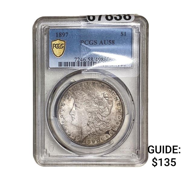 1897 Morgan Silver Dollar PCGS AU58