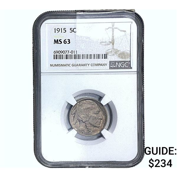 1915 Buffalo Nickel NGC MS63