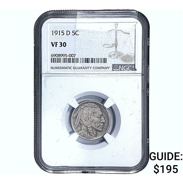 1915-D Buffalo Nickel NGC VF30