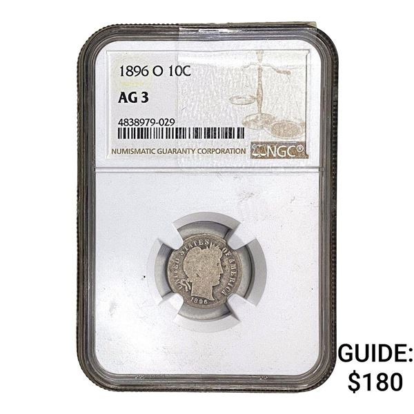 1896-O Barber Dime NGC AG3