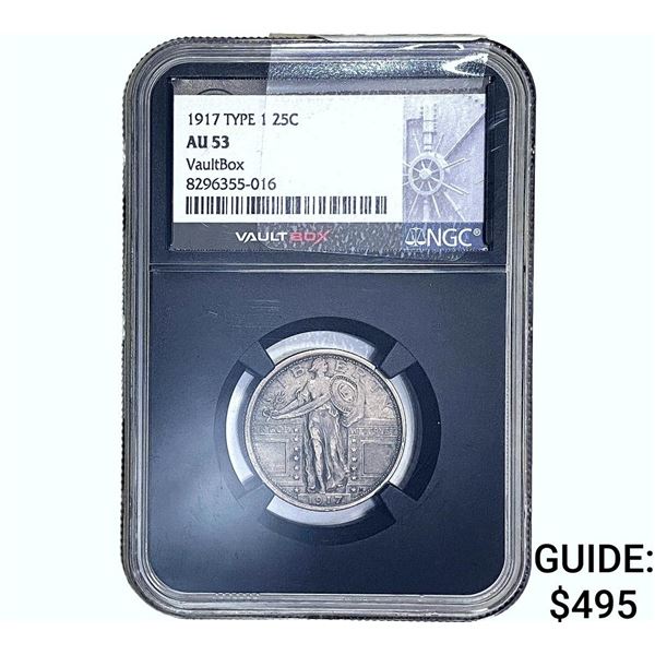 1917 Standing Liberty Quarter NGC AU53 Type 1