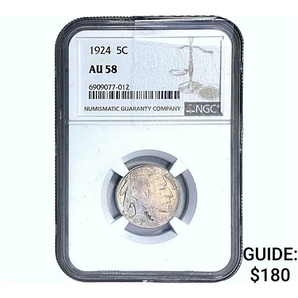 1924 Buffalo Nickel NGC AU58