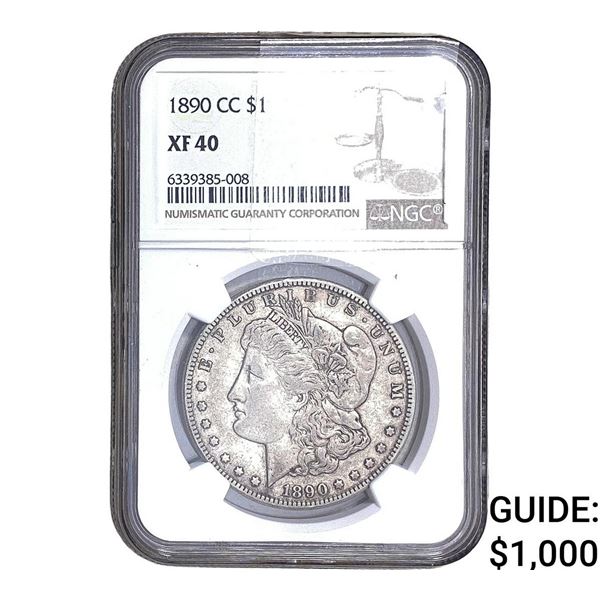 1890-CC Morgan Silver Dollar NGC XF40