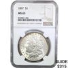Image 1 : 1897 Morgan Silver Dollar NGC MS63
