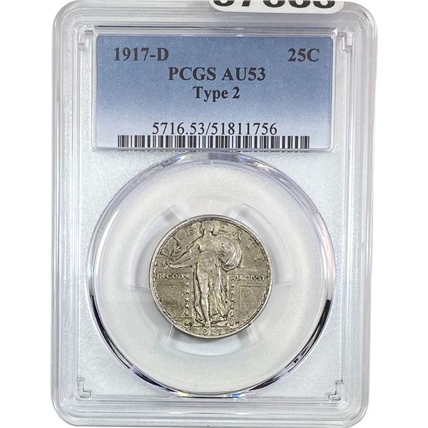 1917-D Standing Liberty Quarter PCGS AU53 Type 2