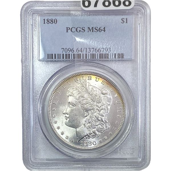1880 Morgan Silver Dollar PCGS MS64