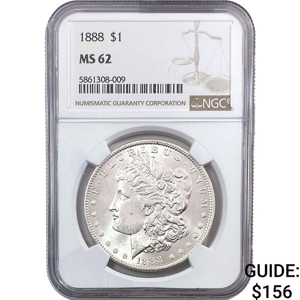 1888 Morgan Silver Dollar NGC MS62