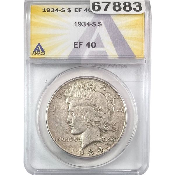1934-S Silver Peace Dollar ANACS EF40