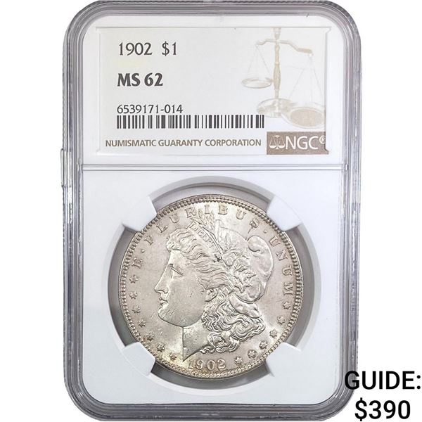 1902 Morgan Silver Dollar NGC MS62