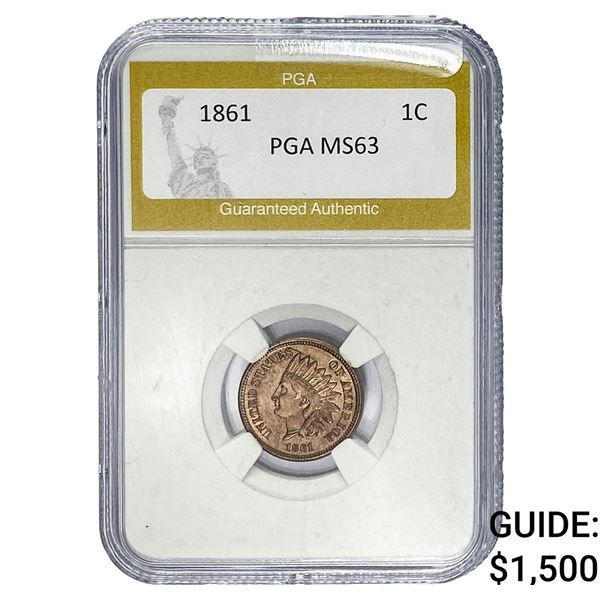 1861 Indian Head Cent PGA MS63