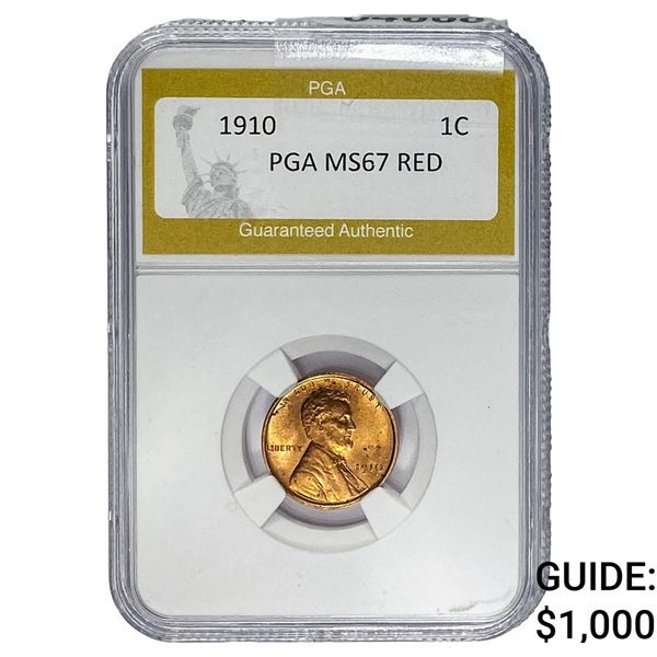 1910 Wheat Cent PGA MS67 Red
