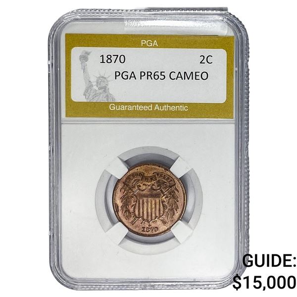 1870 Two Cent Piece PGA PR65 CAMEO