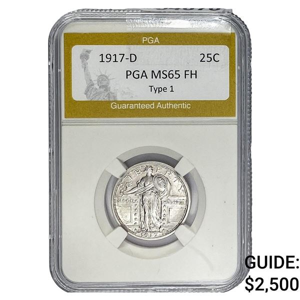 1917-D Standing Liberty Quarter PGA MS65 FH Type 1