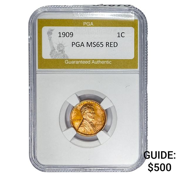 1909 Wheat Cent PGA MS65 Red