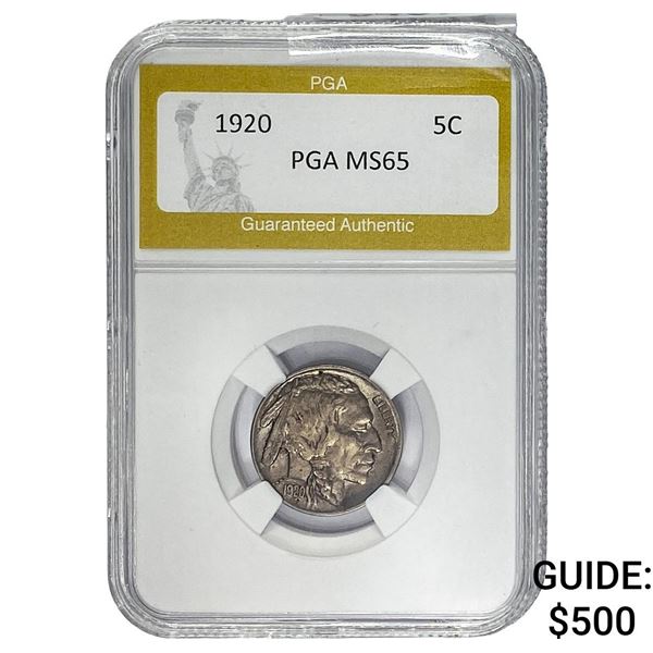 1920 Buffalo Nickel PGA MS65