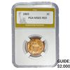 Image 1 : 1865 Two Cent Piece PGA MS65 Red