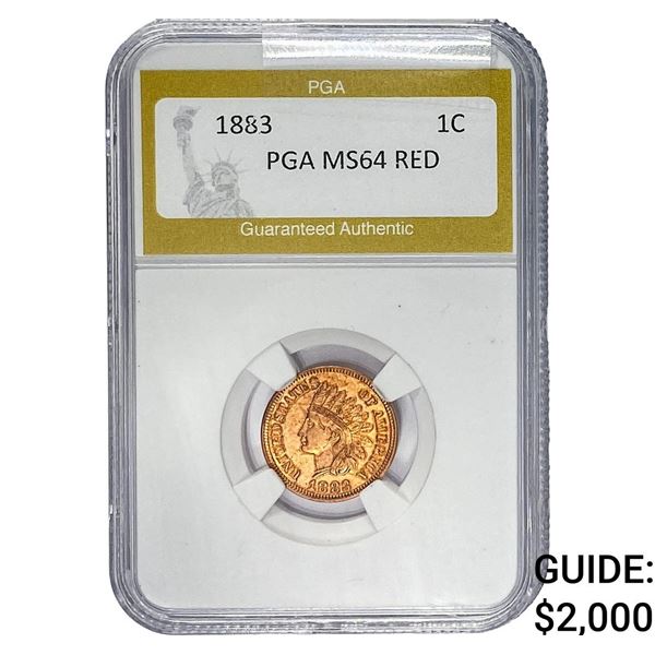 1883 Indian Head Cent PGA MS64 Red