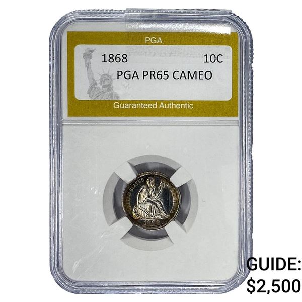 1868 Seated Liberty Dime PGA PR65 Cameo