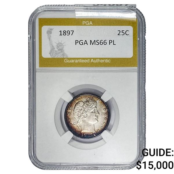 1897 Barber Quarter PGA MS66 PL