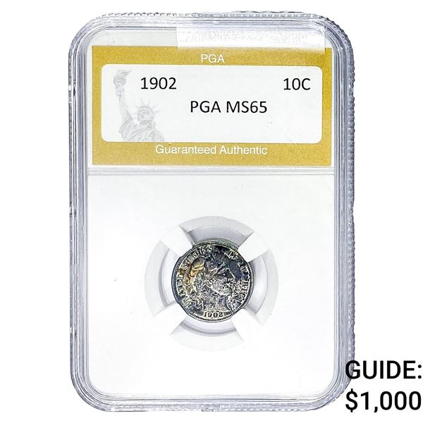 1902 Barber Dime PGA MS65