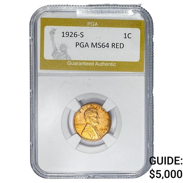 1926-S Wheat Cent PGA MS64