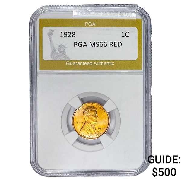 1928 Wheat Cent PGA MS66 Red