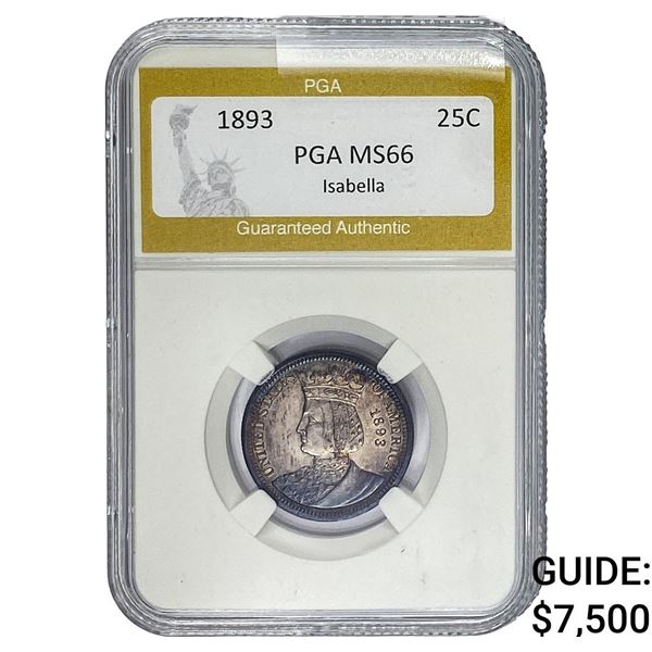 1893 Isabella Silver Quarter PGA MS66