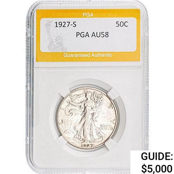 1927-S Walking Liberty Half Dollar PGA AU58