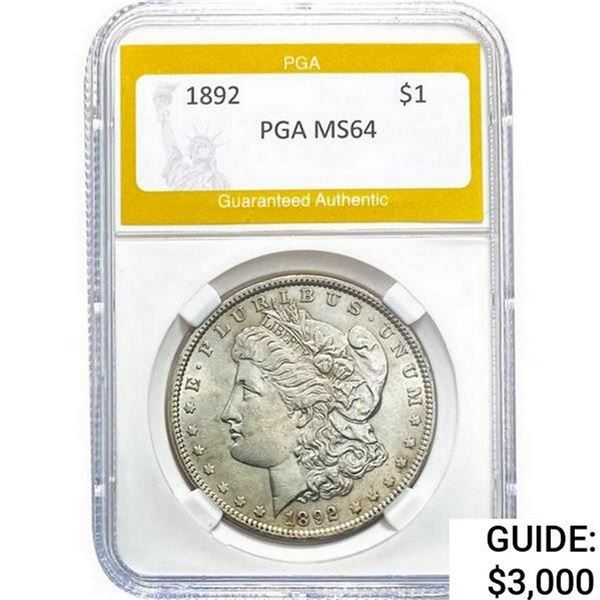 1892 Morgan Silver Dollar PGA MS64