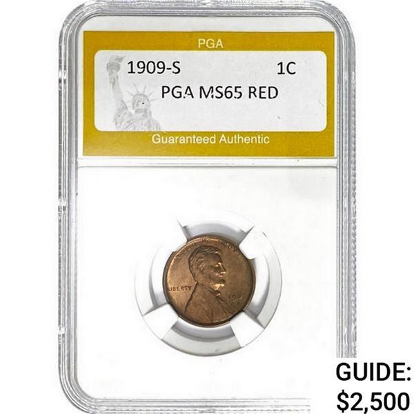 1909-S Wheat Cent PGA MS65 Red